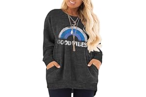 DOLNINE Women's Plus Size Sweatshirts Color Block Long Sleeve Pocket Shirts Tops