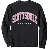 Scottsdale Arizona AZ Varsity Style Pink Text Sweatshirt