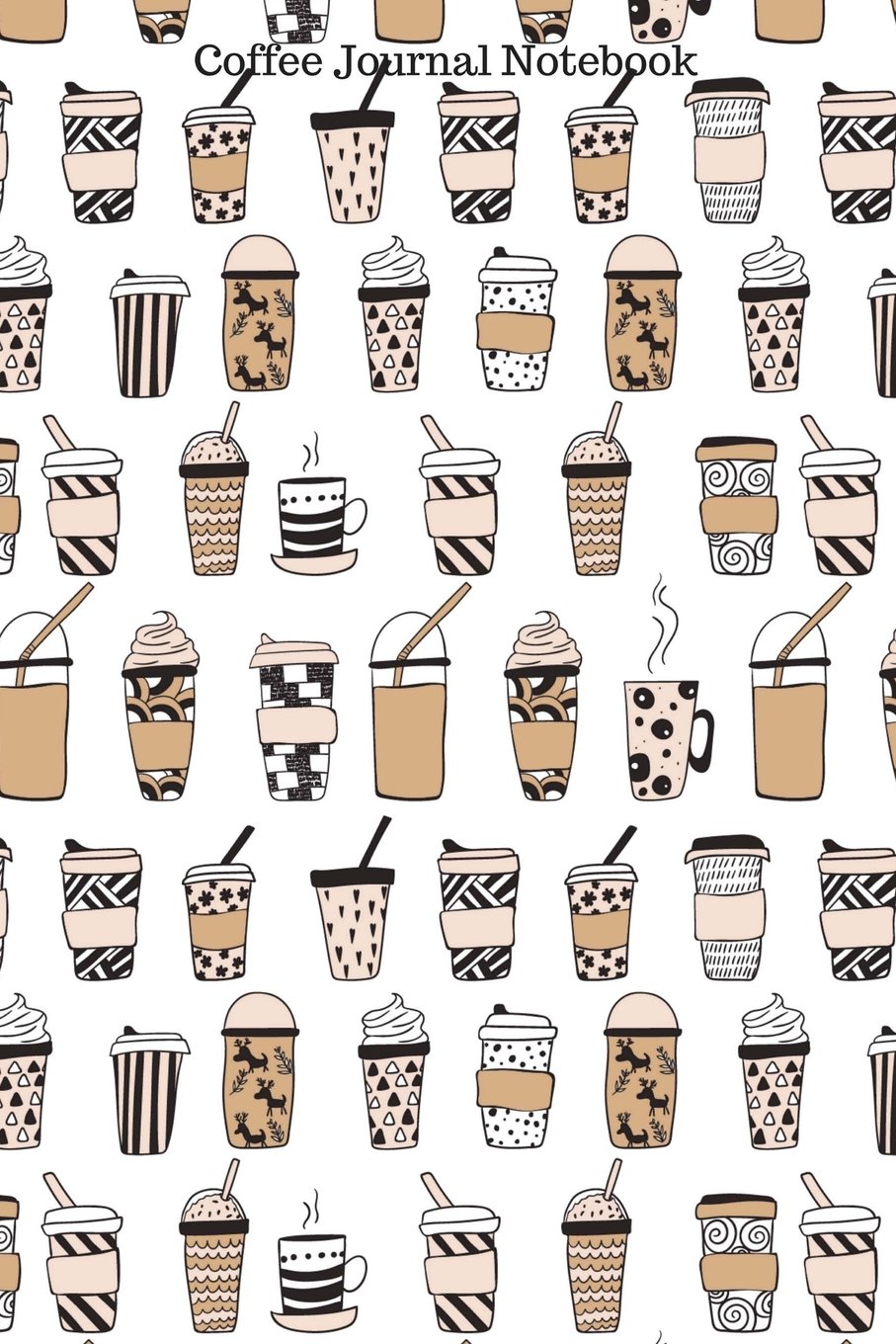 Coffee Journal Notebook: 100 Pages 6 x 9 Dot Grid Paper Allover Coffee Latte Pattern School Student Teacher Diary Planner