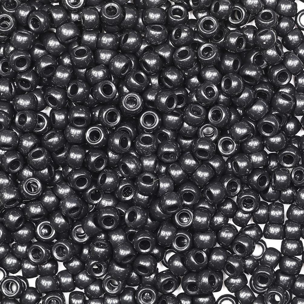 Tibaoffy Crafts Black Beads 6x9mm,Pony Beads Total About 1000pcs — image 1