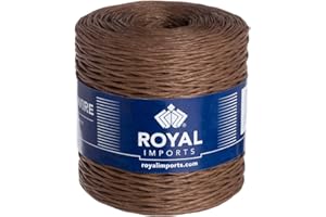 Royal Imports Bind Wire Twine, Paper Wire for Bouquets, Garland Vine, Wreath Making, Jewelry Beading Supplies, Floral Wrapping, Twist Tie String, Art Craft Projects - 26 Gauge (673 Ft) - Brown