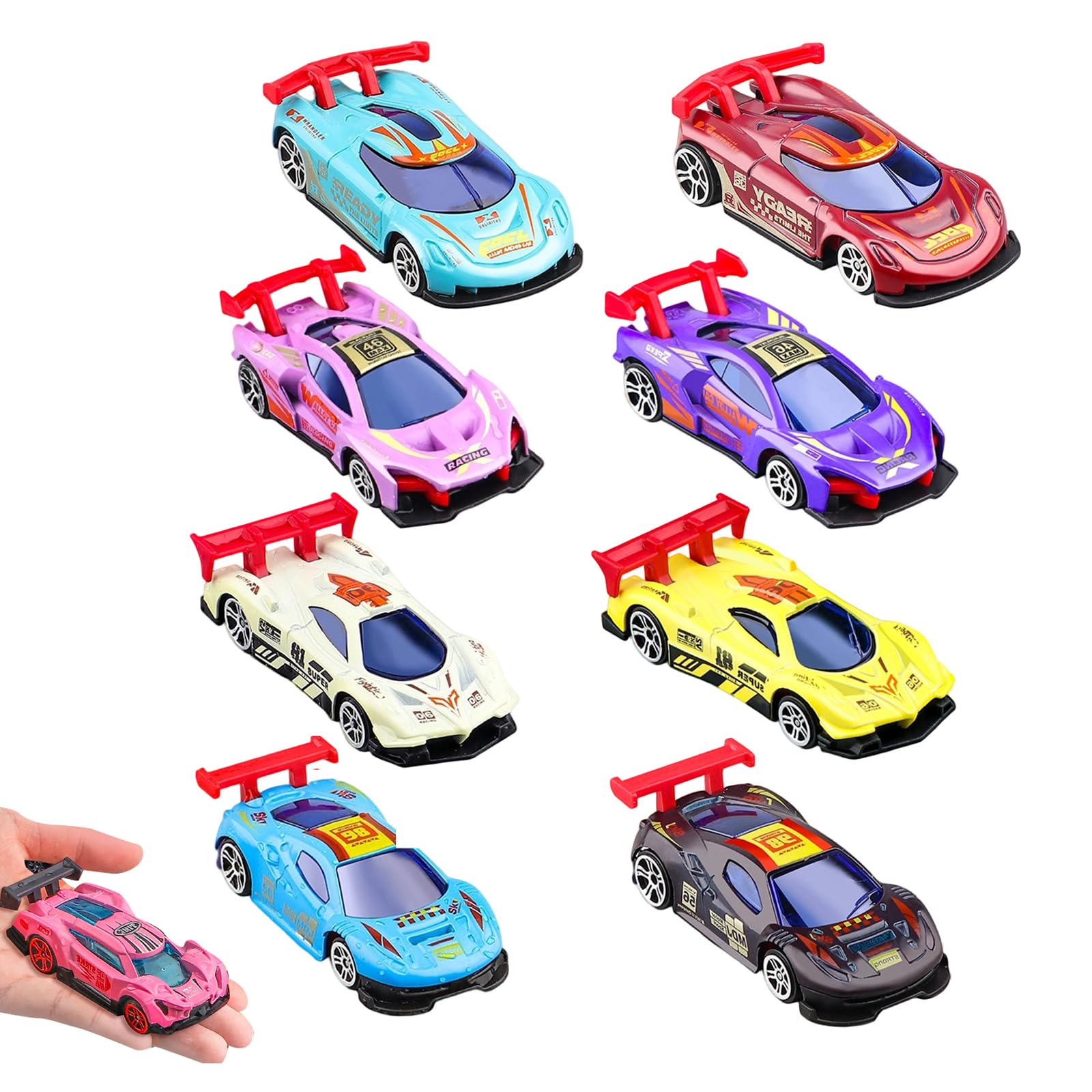LIUQOBN 4 Pcs Mini Model Racing,Colour Changing Cars,Water Activated Color Changing Car Toy Suitable For Birthday