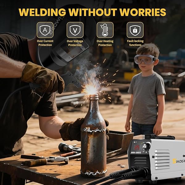 SSIMDER MINI STICK WELDER 110V 3.55LBS PORTABLE WELDING MACHINE IGBT INVERTER ARC WELDER FOR WORKSHOP OUTDOOR SUPPORTS E6013 E7018 RODS 1/16″ 1/8″
