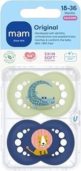 MAM Original Pure Soothers Set of 2 16+ Months Blue Green Steriliser Box view 2