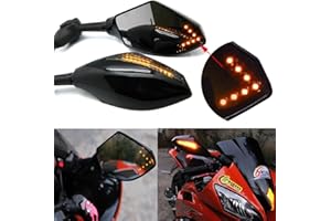 RICH CHOICES Motorcycle LED Turn Signal Rear View Mirrors with Arrow For Honda Suzuki Racing Bike Sport Bike