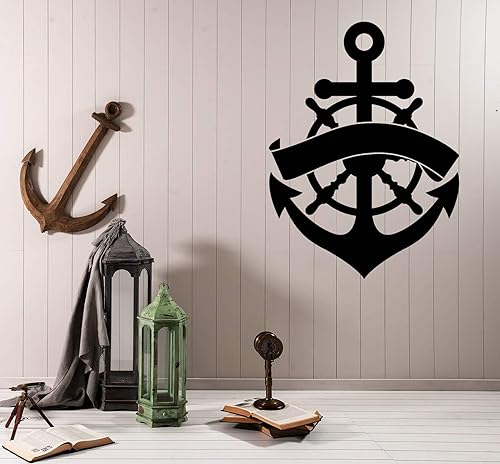 Amazon Com Large Vinyl Decal Wall Sticker Wheel Anchor Sea Ocean
