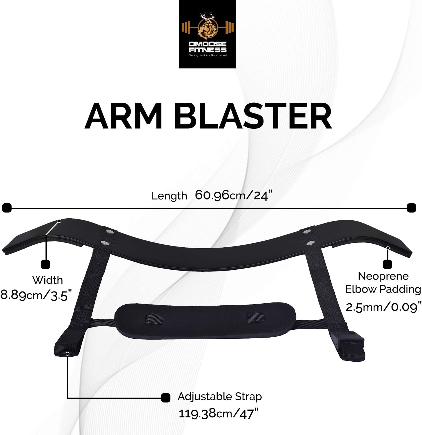 DMoose Fitness Arm Curl Blaster for Bicep Body Building and Muscle Strength Gains, Contoured and Adjustable Isolate for Curling and Weightlifting, Well Balanced Support : Sports & Outdoors