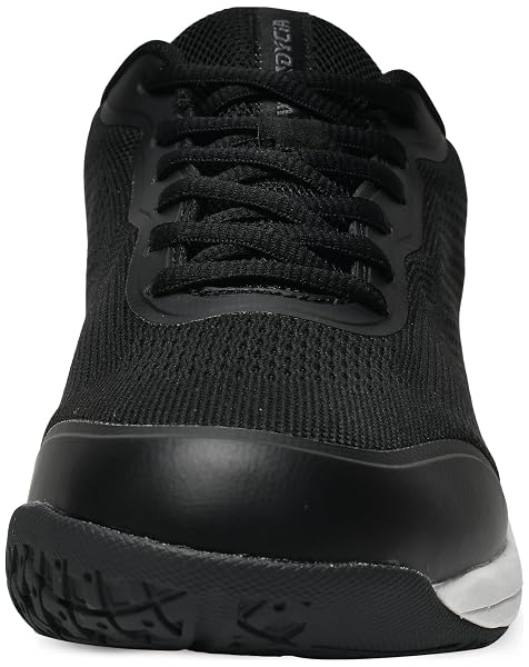 WONDYCIA MEN’S HARD COURT TENNIS SHOES, CARBON FIBER MIDFOOT PLATE FOR STABILITY, ANTI-SLIP TPU OUTSOLE, BREATHABLE MESH UPPER BLACK,8.5