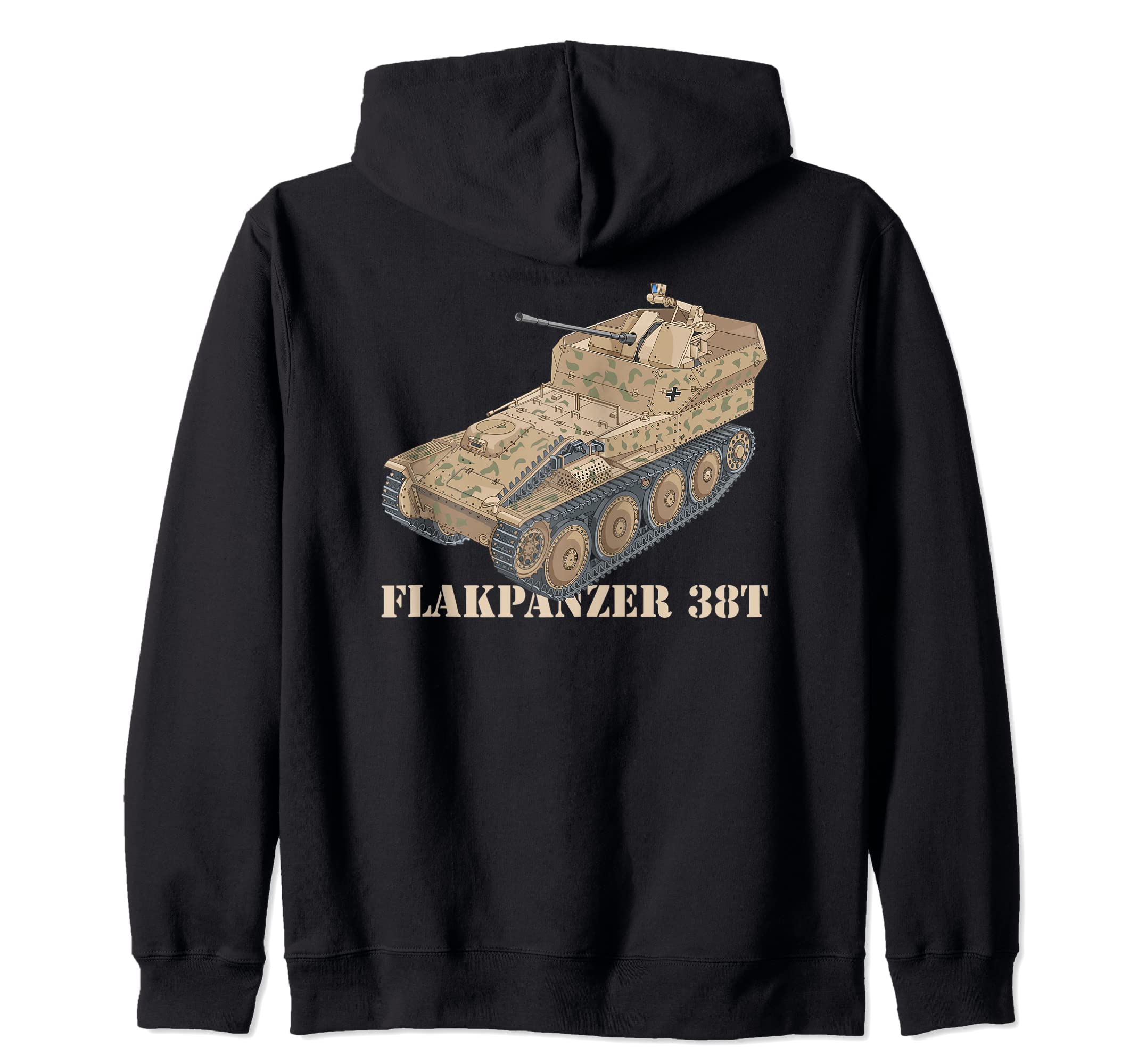 Flakpanzer 38 t German WW2 Anti Aircraft Tanks Diagram Zip Hoodie
