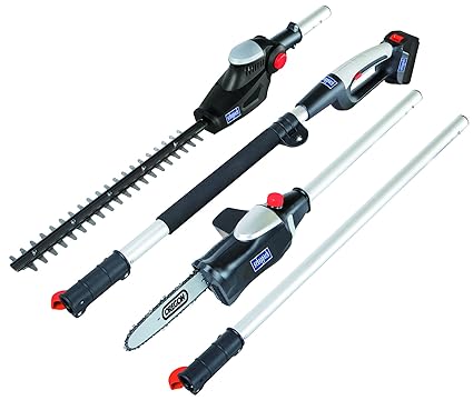 Scheppach Akku Teleskop Heckenschere und Hochentaster MGT 410 (18V 1,5 Ah, Schnelladegerät, Schnittläge Kettensäge 203mm/ Hec