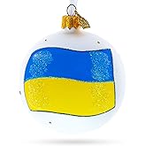Flag of Ukraine Glass Ball Christmas Ornament 3.25 Inches
