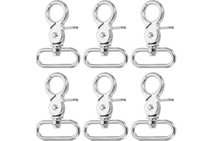 uxcell 6Pcs Swivel Snap Hook, 32mm(1 1/4") Trigger Snap Heavy Duty Zinc Alloy Metal Lobster Claw Clasp Lanyard Clips for Stra