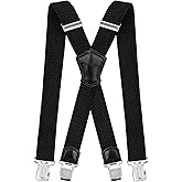 Decalen Mens Suspenders Very Strong Clips Heavy Duty Braces Big and Tall X Style