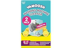 Vamoosh 6-in-1 Washing Machine Cleaner | Patented Pet Hair Dissolving Technology | Made in the UK | No Harmful Chemicals | Removes Limescale | Descales | Lemon Fresh Scent | 150g (Pack of 2)