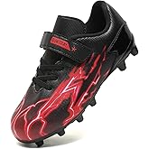 BUWTDAY Boys Girls Soccer Cleats Kids Firm Ground Athletic Outdoor Football Cleats Running & Training Youth Baseball Shoes