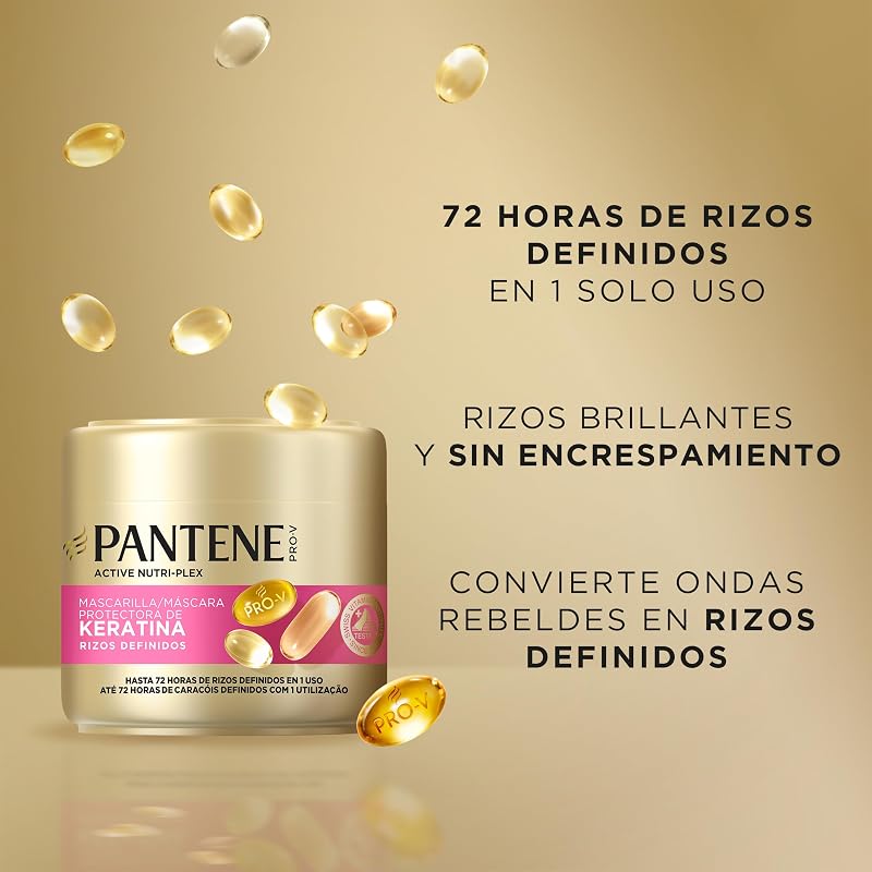 Pantene defined curls miracle shampoo 250ml, máscara 300ml, condicionador 3mm 220ml, curl styler 145ml, cachos rebeldes e crespos