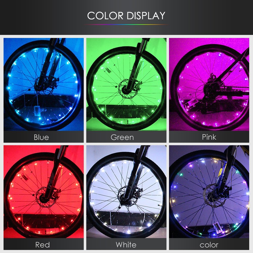 Waterproof Bicycle Wheel Light String with Batteries Included Automatic