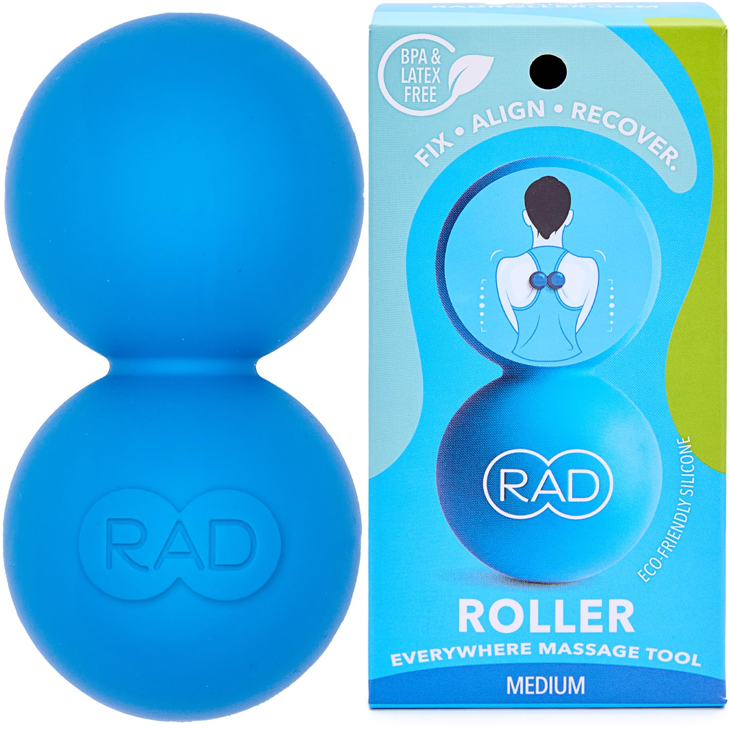 RAD Roller I Myofascial Release Tools I Medium Density I Self Massage Mobility and Recovery (Blue)
