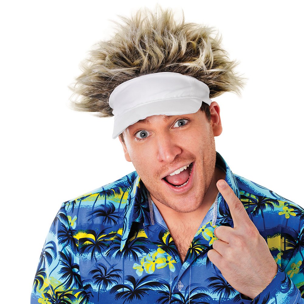 White Hat With Blonde Hair Golfer Style, 1 Pc. - Chic Design, Perfect Accessory for Sports Game, Parties, Events, & Outdoor Adventures Halloween