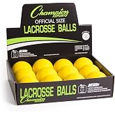 Champion Sports Lacrosse Balls &ndash; Official Size NCAA, NFHS, NOCSAE Certified, Packs of 3, 6, 12, 60 or 120 for Practice &amp; Games, Multiple Colors