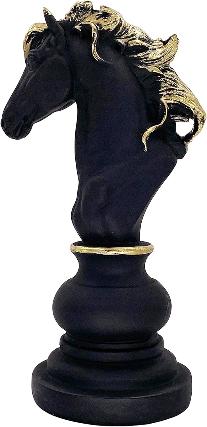 LOOYAR Three Pack Chess King Queen Knight Statue Sculpture Ornament Collectible Figurine Craft Furnishing for Home House Decoration Office Desk Table Wine Cabinet Arrangement Gift - Image 5