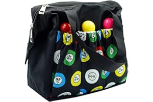Yuanhe Bingo Dauber Bags with 6 Pockets Black Bingo Tote Bag