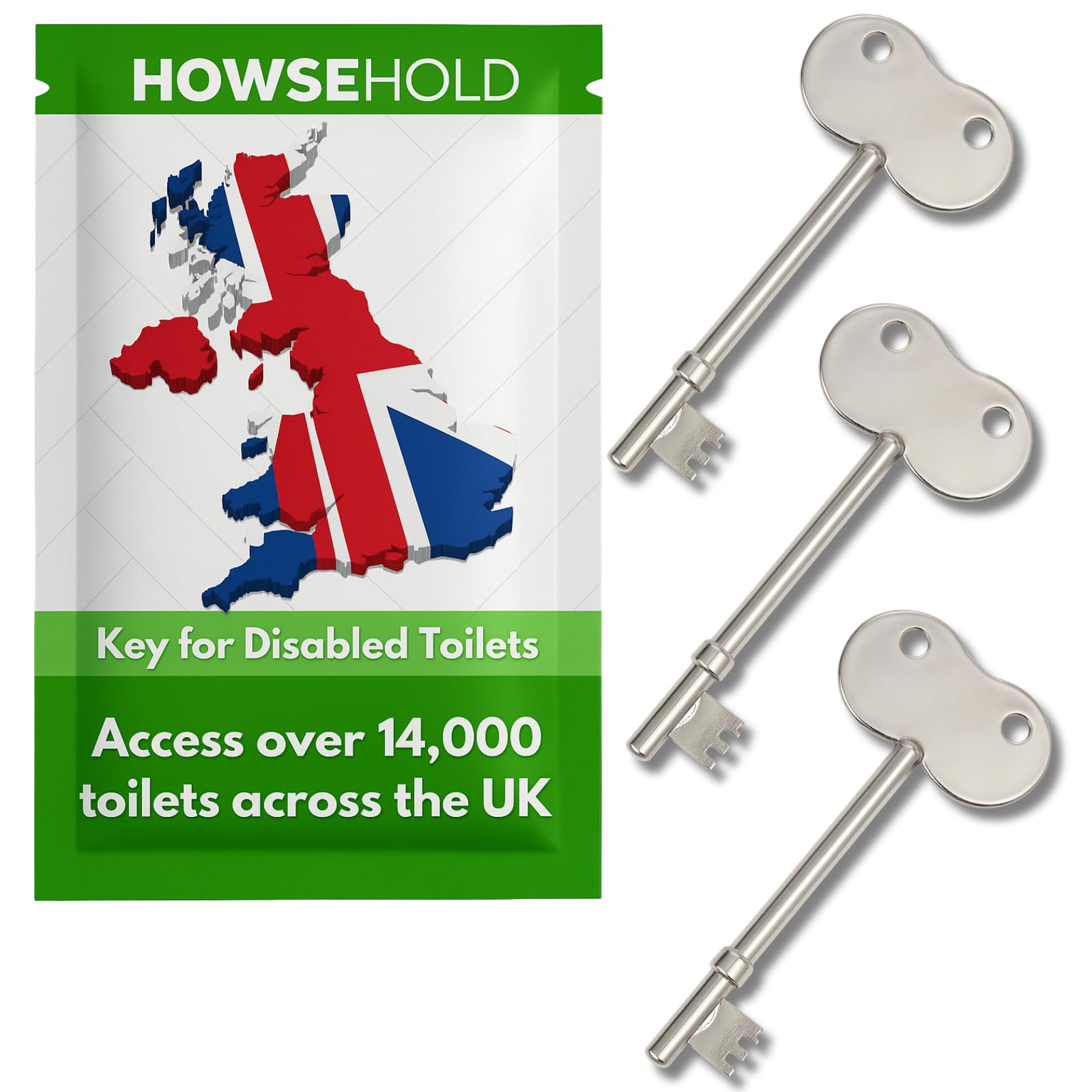 Radar Key for Disabled Toilets UK [3 Pack]- Essential Disabled Toilet Access Key for Public Restrooms Across The UK Large Easy Turn Handle