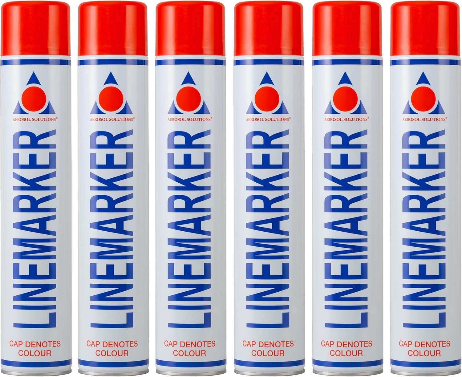 Aerosol Solutions Line Marker, Grass and Road Spray Paint, Red, 750 ml (Pack of 6)