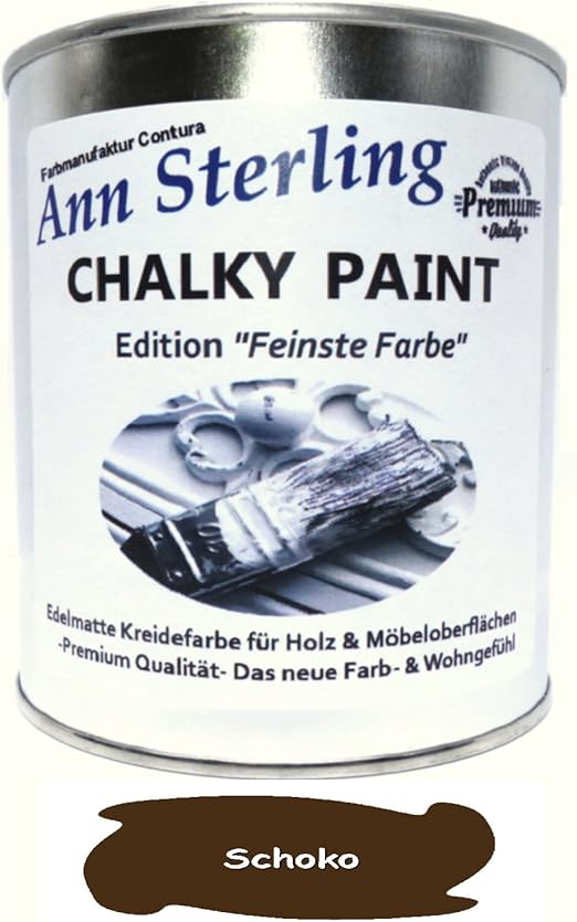 1kg Kreidefarbe Shabby Chic Feinste Farbe Ann Sterling Fur Innen Und Aussen Mobellack Bastellfarbe Schoko Braun 20 Amazon De Baumarkt