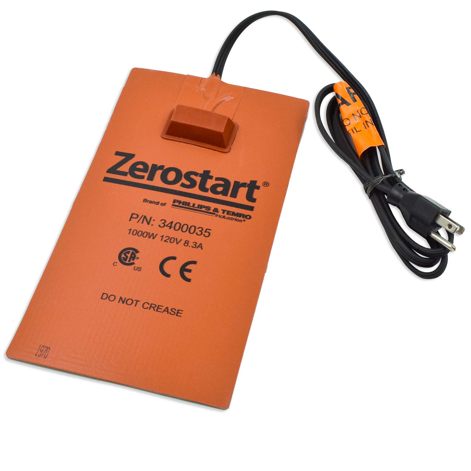Photo 1 of Zerostart 3400035 Silicone Pad Heater Engine Oil, Transmission Fluid, Reservoir and Hydraulic Fluid Heater, 6" (15 cm) x 10¾" (27 cm) | CSA Approved | 120 Volts | 1000 Watts