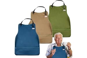 FUZ BIGAZA 3 Pack Adult Bibs Washable Clothing Protector with Crumb Catcher, Adjustable Reusable Waterproof Large Feeding Adult Bib