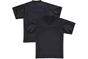 QTWW INC Youth Blank Football Jersey,Kid's Mesh Plain Football Shirt 90s Hip Hop Retro Dry-Fit Soccer Sports Tee for Party