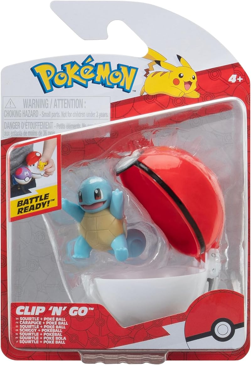 Pokémon Clip ‘N’ Go Squirtle and Poké Ball Battle Figure Accessory