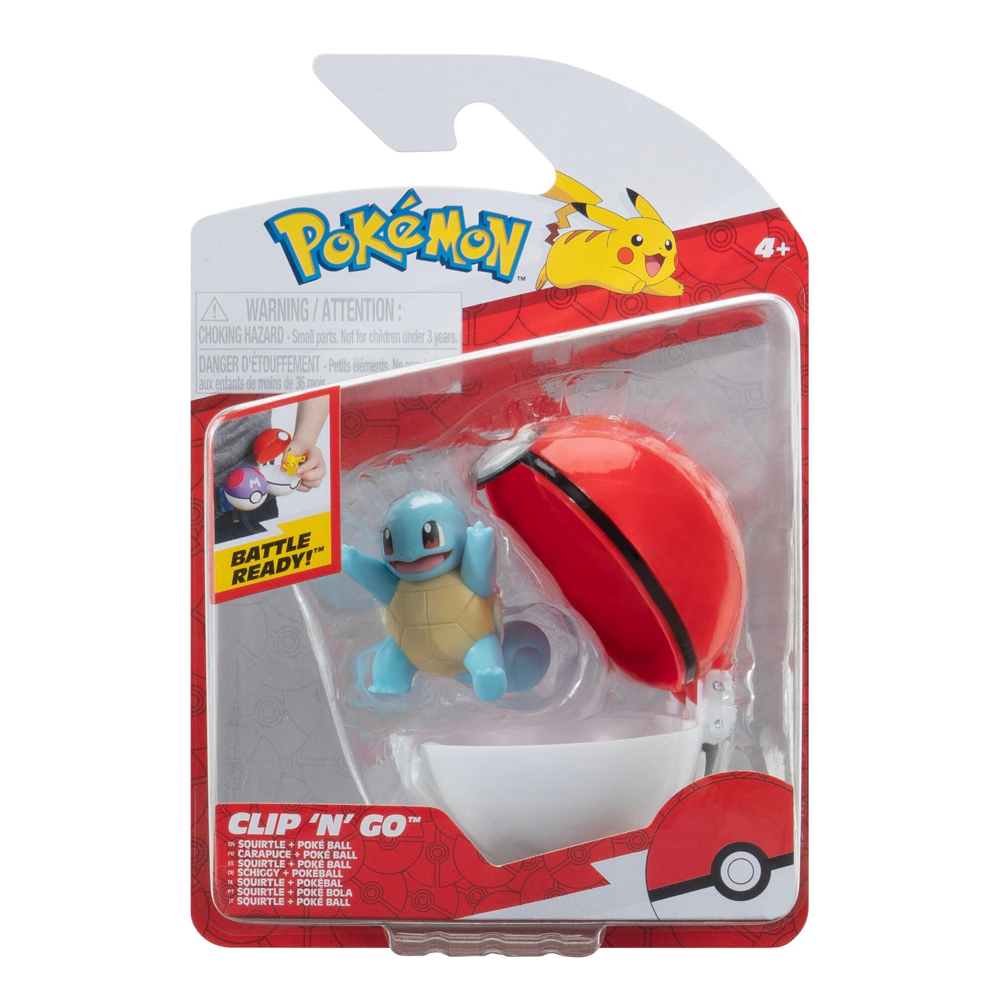 Pokémon Clip ‘N’ Go Squirtle and Poké Ball - Includes 2-Inch Battle Figure and Poké Ball Accessory