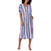 Tommy Bahama - Women's Midi Caftan, Dolman Sleeve Stretch Jersey Caftan with Pockets for Sleep or Lounge