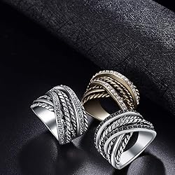 Mytys Vintage Wide Ring Classic Black Marcasite