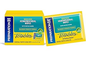 Preparation H Totables Hemorrhoid Flushable Wipes with Witch Hazel for Skin Irritation Relief - 10 Count
