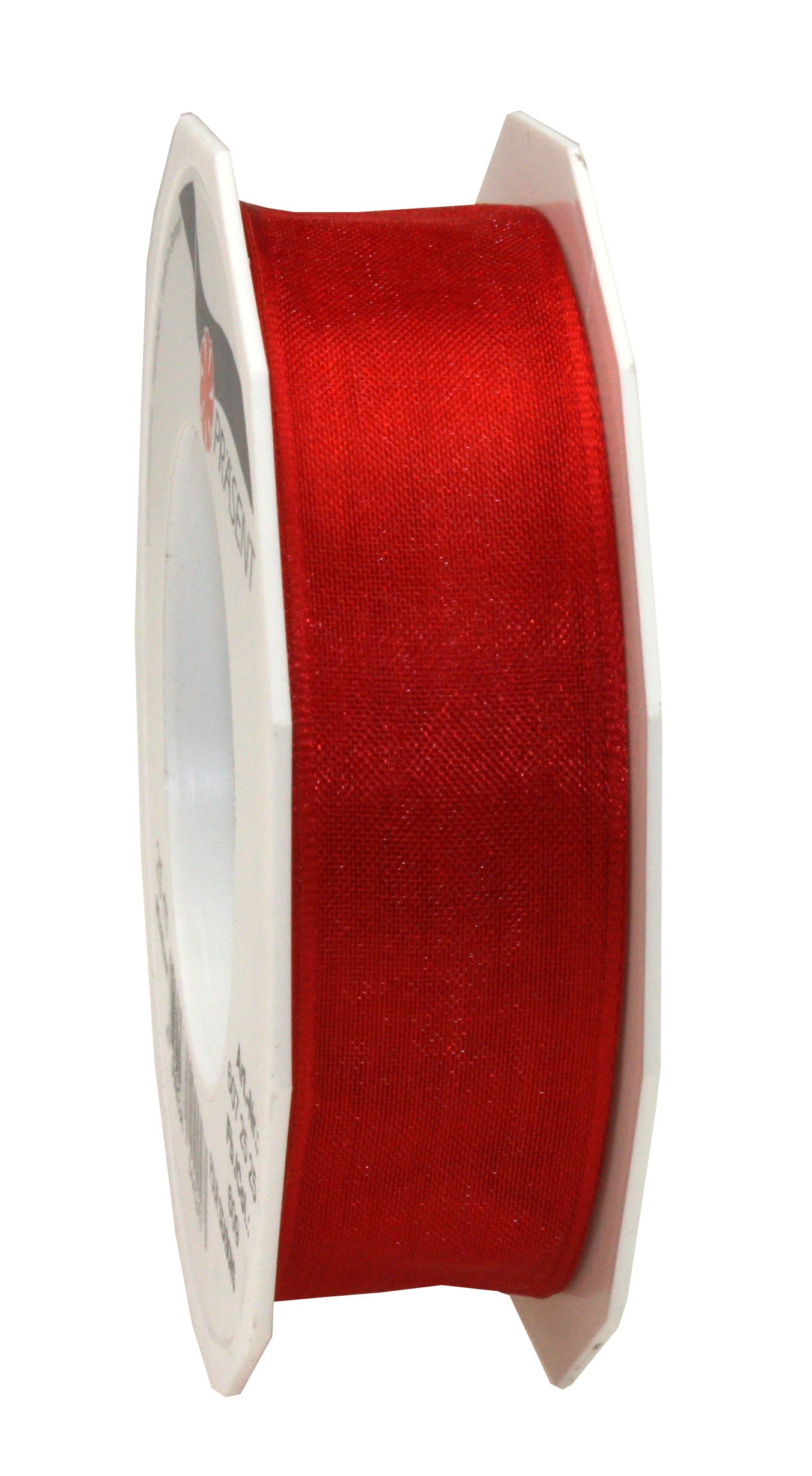 PRÄSENT - Four Seasons Organza wired edge Ribbon Red 25 mm width, 25 m length