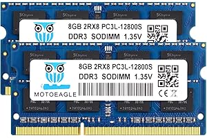8GB DDR3 DDR3L-1600 SODIMM, 16GB Kit (2x8GB) PC3L-12800S RAM 1600 Mhz, Motoeagle 2RX8 1.35V Dual Rank Module Chips Upgrade fo