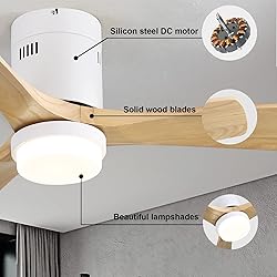 Sofucor 52" Low Profile Ceiling Fan, Flush Mount