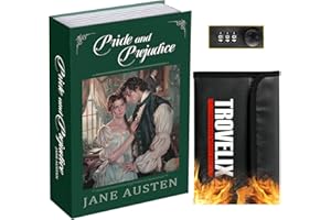 Book Safe with Combination Lock, Hidden Safe (9.5 x 6.2 x 2.2 Inch) with Fireproof Bag, Secret Diversion Safe, Hollow Book Bo