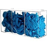 Heyrelda Hairnet Dispenser and Glove Holder Wall Mount - 3 Compartments Acrylic Hygiene Dispenser Station with Lid for Shoe Covers, Safety Glasses, Earplugs, Beard Nets, Dishwasher Pods, Clear