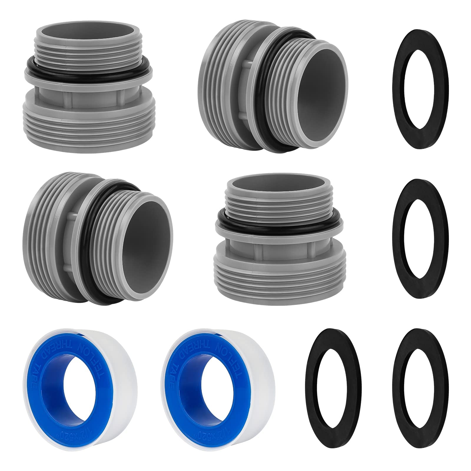 Photo 1 of ArrogantF Hose Conversion Adapters Kit Compatible with Intex Coleman 4560 40mm to 1 1/2 Inch Conversion Kit for Hayward Intex Pool Hose Connector Pool Pump Sand Filter Above Ground Pools Part 2 Set