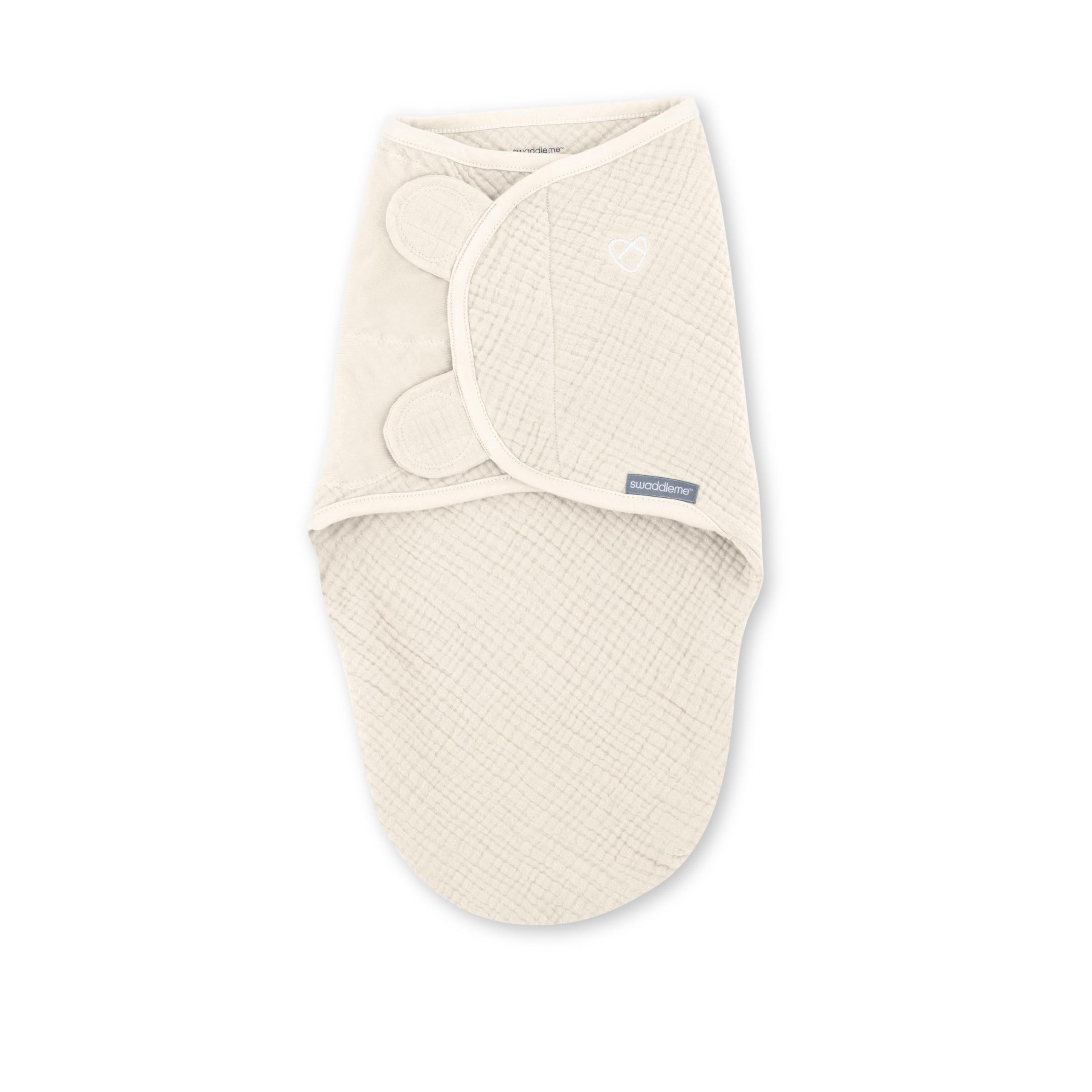 Photo 1 of Ingenuity Original Muslin Baby Swaddle, 100% Cotton, Improves Sleep & Calms Startle Reflex, 0-3 Months, 1.0 TOG, 7-14 Pounds - Cream