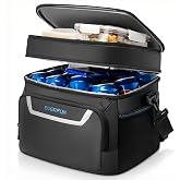 EVERFUN Small Cooler Bag 24 Can Double Deck Waterproof Insulated Lunch Box | 20H Cooling Ice Chest, Wipe-Clean Ripstop Fabric, Secure Fold-Flat Storage, Leakproof Liner, Gift for Travel, Picnic, Beach