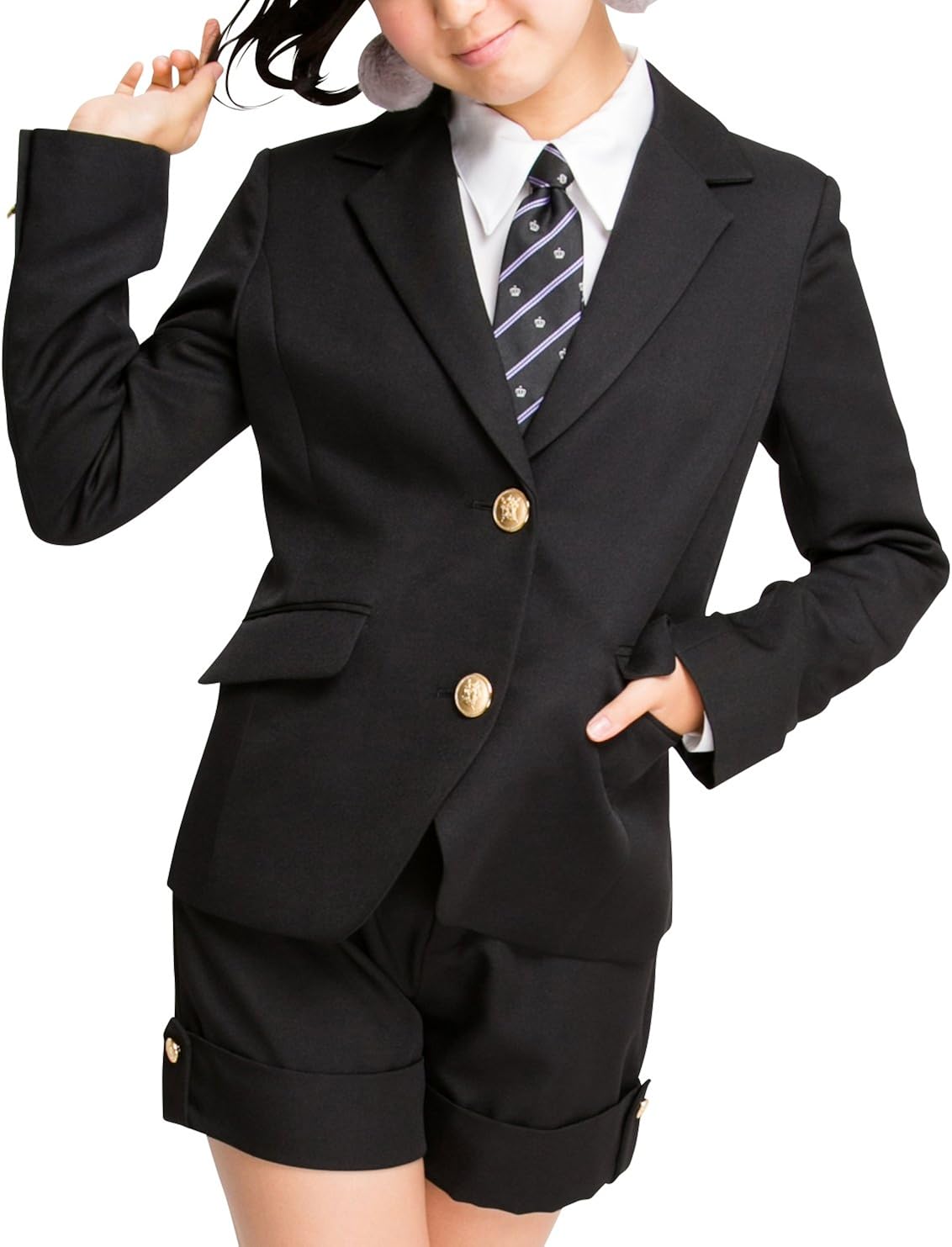 アリサナ Arisana 卒業式 小学生 女の子 スーツ 子供服 フォーマル クロイ ジャケット パンツ ネクタイ の 3点 セット 165cm フォーマル 通販 Amazon