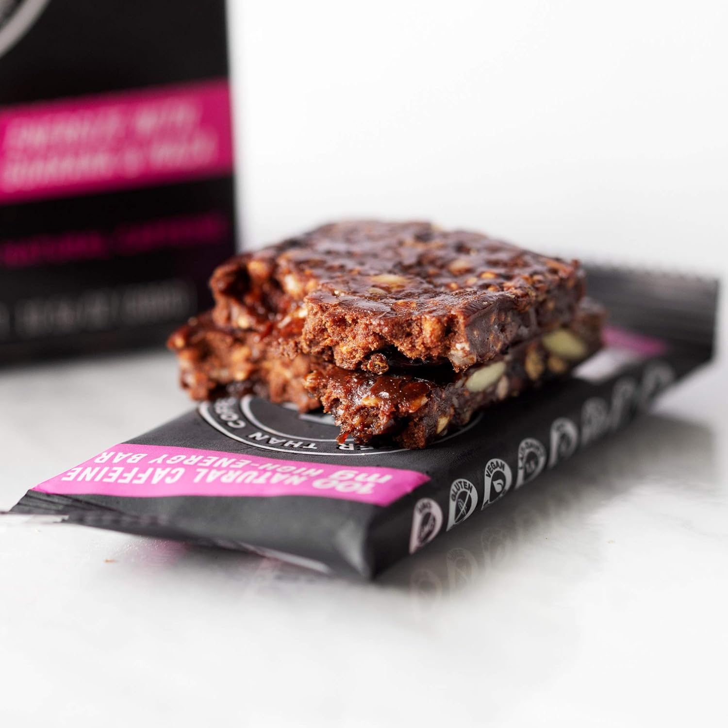 Better Than Coffee Energy Bars Gluten Free, Vegan, Low Sugar, Low Carb with Added Plant