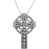 Jewelry Trends Large Celtic Cross Sterling Silver Pendant Necklace 18"
