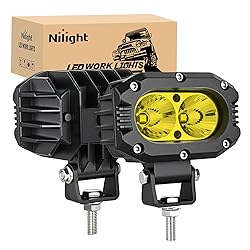 Nilight LED Pod Light 24W 4 Inch 2PCS Yellow Flood