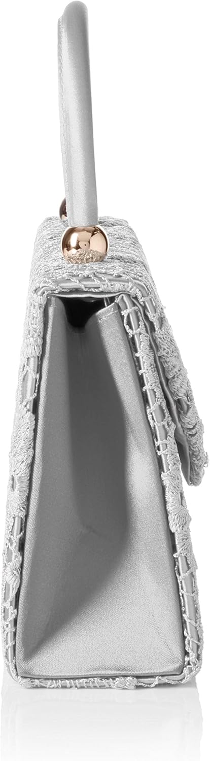 SWANKYSWANS Womens Kendall Lace Smart Elegant Clutch Silver, Silver (Silver) - Image 4